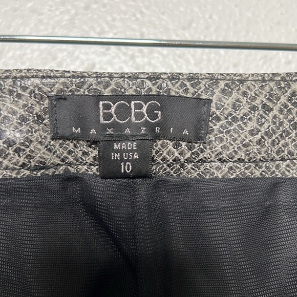 Vintage 90s Y2K BCBG Max Azria Gray Faux Python Snakeskin Hip Hugger Pants - Picture 11 of 12